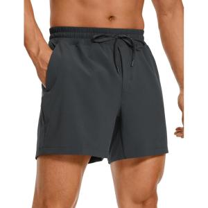 CRZ YOGA Men’s Linerless Workout Shorts 5” – Lightweight Quick Dry for Running Sports Athletic Gym with Pockets(Ink Gray)