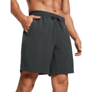 CRZ YOGA Men’s Linerless Workout Shorts 7” – Quick Dry for Running Sports Athletic Gym with Pockets(Ink Gray)