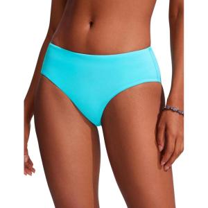 CRZ YOGA Mid Waisted Bikini Bottoms for Women – Full Coverage Bathing Suit Swimsuit Basic Swim Briefs(Turquoise)