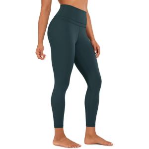 CRZ YOGA Naked Feeling Workout Leggings 25” – High Waist Yoga Training Tight Womens Pants(Forest Dark Green)