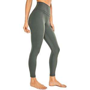 CRZ YOGA Naked Feeling Workout Leggings 25” – High Waist Yoga Training Tight Womens Pants(Grey Sage)