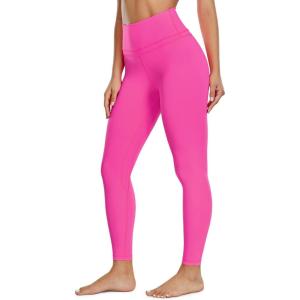 CRZ YOGA Naked Feeling Workout Leggings 25” – High Waist Yoga Training Tight Womens Pants(Hibiscus Purple)