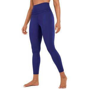 CRZ YOGA Naked Feeling Workout Leggings 25” – High Waist Yoga Training Tight Womens Pants(Larkspur Blue)