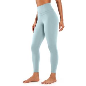 CRZ YOGA Naked Feeling Workout Leggings 25” – High Waist Yoga Training Tight Womens Pants(Light Grayish Blue)