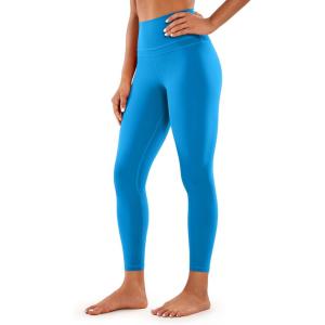 CRZ YOGA Naked Feeling Workout Leggings 25” – High Waist Yoga Training Tight Womens Pants(Madagascar Blue)