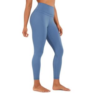 CRZ YOGA Naked Feeling Workout Leggings 25” – High Waist Yoga Training Tight Womens Pants(Oasis Blue)