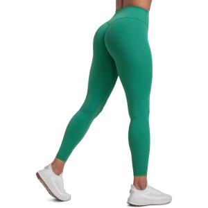 CRZ YOGA Secretsculpt Butterlift Workout Leggings 25″ – No Front Seam High Waisted Womens Yoga Pants Booty Scrunch Butt(Cascadia Green)