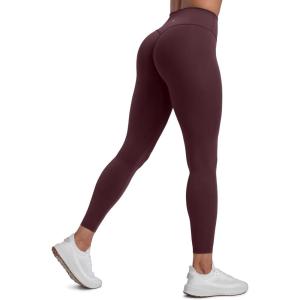 CRZ YOGA Secretsculpt Butterlift Workout Leggings 25″ – No Front Seam High Waisted Womens Yoga Pants Booty Scrunch Butt(Ripe Plum)