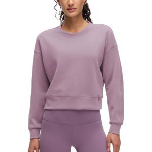 CRZ YOGA SoftAura Pullover Sweatshirt for Women – Crewneck Workout Casual Basic Fall Sweat Shirts(Light Lavender)