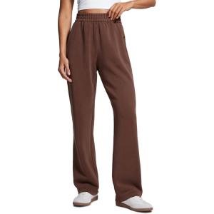 CRZ YOGA SoftAura Wide Leg Casual Sweatpants Women 29″/31″ – Modal Lounge Travel Casual Pants with Pockets(Coffee Brown)