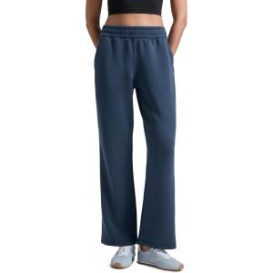 CRZ YOGA SoftAura Wide Leg Casual Sweatpants Women 29″/31″ – Modal Lounge Travel Casual Pants with Pockets(Ink Blue)