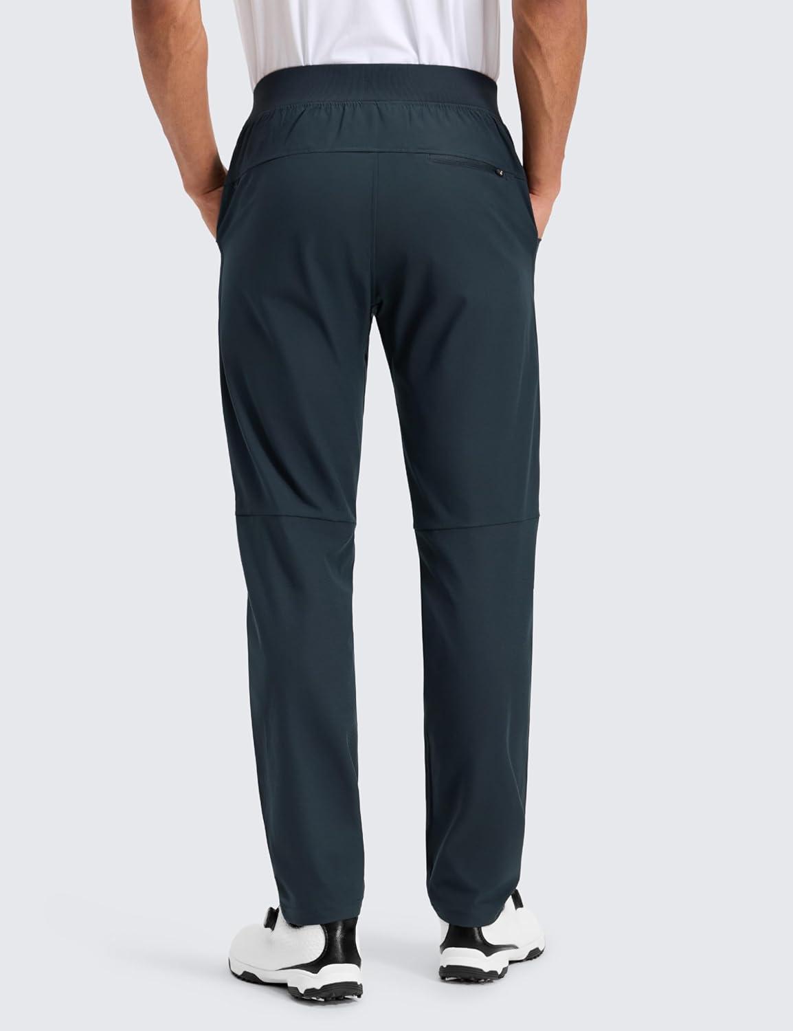 imageCRZ YOGA All Day Comfy PullOn Golf Pants for Men 31quot Quick Dry Lightweight Work Casual Pants with PocketsTrue Navy