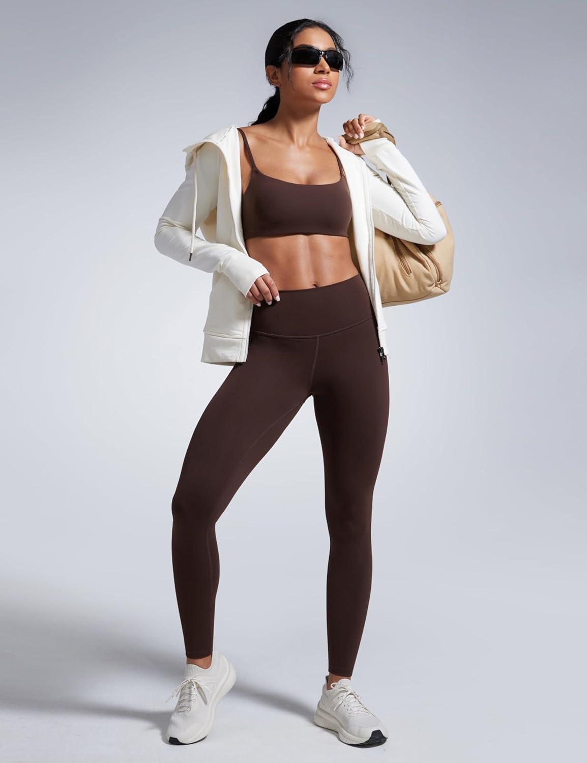 imageCRZ YOGA Butterbreeze Workout Leggings 28 High Waisted Athletic Gym Running Womens Yoga Pants Tummy ControlHot Fudge Brown