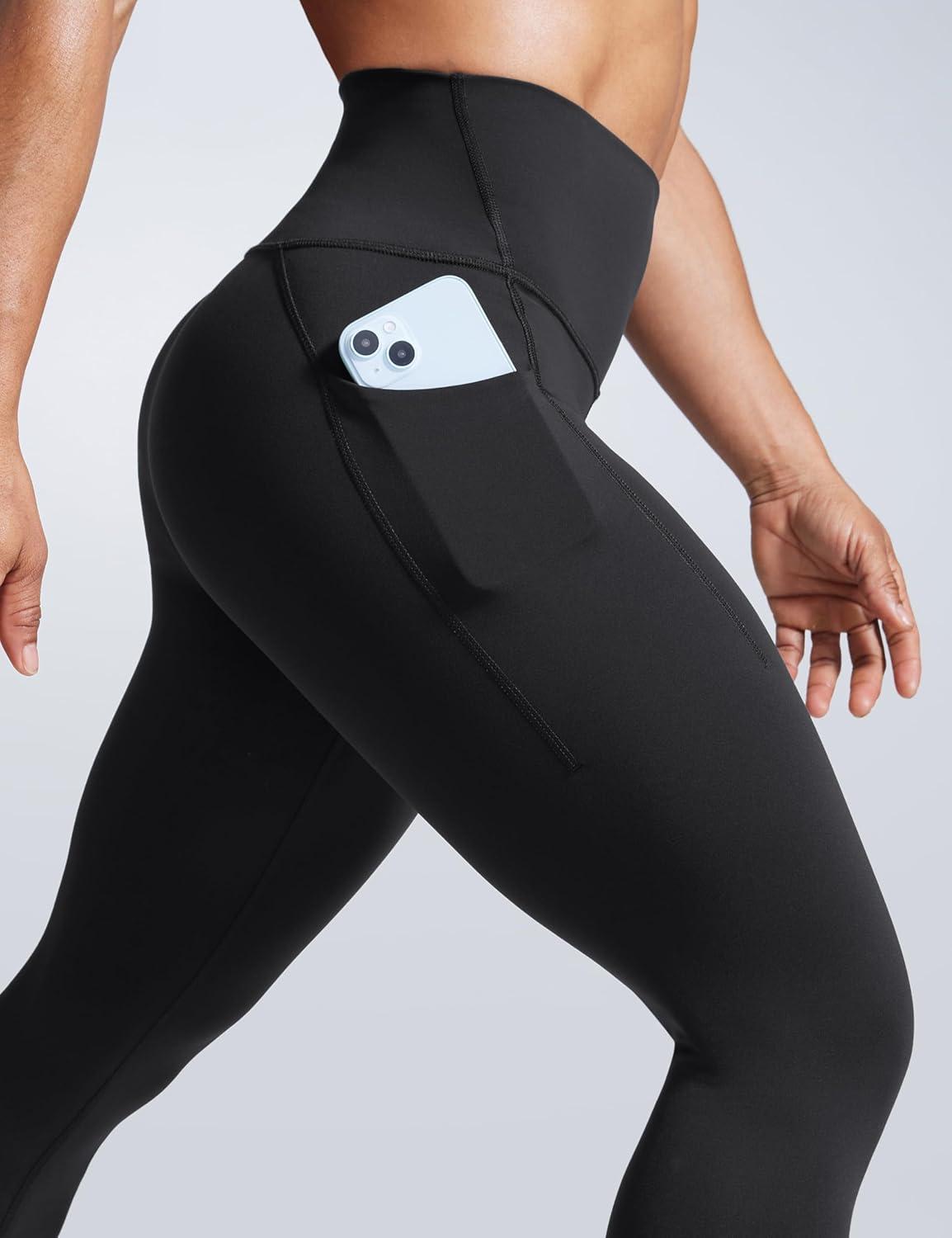 imageCRZ YOGA Butterbreeze Workout Leggings Pockets 25 High Waisted Athletic Gym Running Womens Yoga Pants Tummy ControlBlack