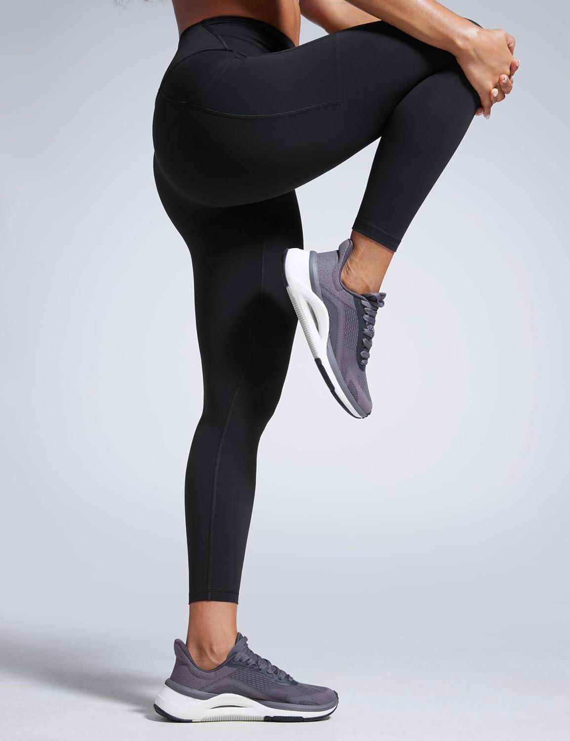 imageCRZ YOGA Butterbreeze Workout Leggings Pockets 25 High Waisted Athletic Gym Running Womens Yoga Pants Tummy ControlBlack