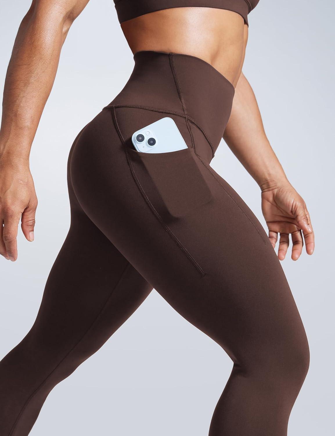 imageCRZ YOGA Butterbreeze Workout Leggings Pockets 25 High Waisted Athletic Gym Running Womens Yoga Pants Tummy ControlHot Fudge Brown