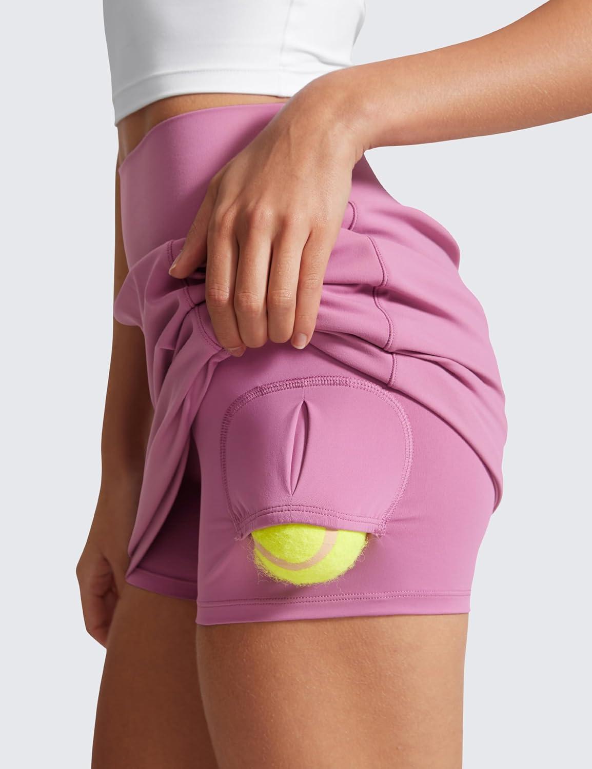 imageCRZ YOGA Butterlift A Line Golf Skirts for Women High Waisted Stretchy Casual Athletic Tennis Skorts with Side PocketsVelvet Dust