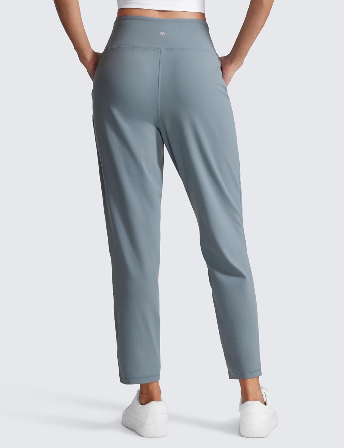 imageCRZ YOGA Butterlift Ankle Yoga Pants for Women 27quot 78 Tapered Front Pleated for Lounge Travel with PocketsBelgian Blue