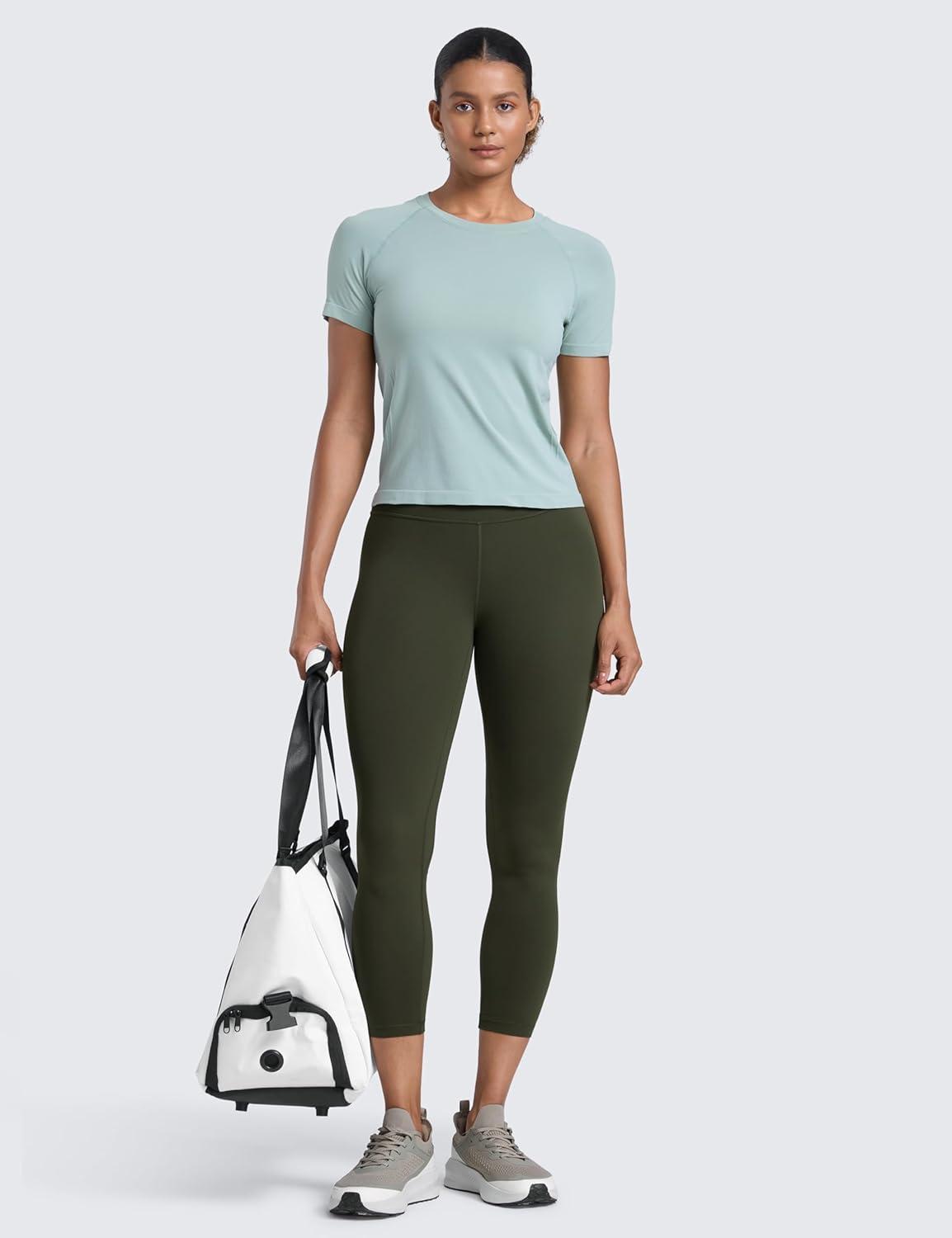 imageCRZ YOGA Butterlift Capris Workout Leggings 23quot High Waisted Workout Pilates Crop Gym Athletic Womens Yoga PantsOlive Green