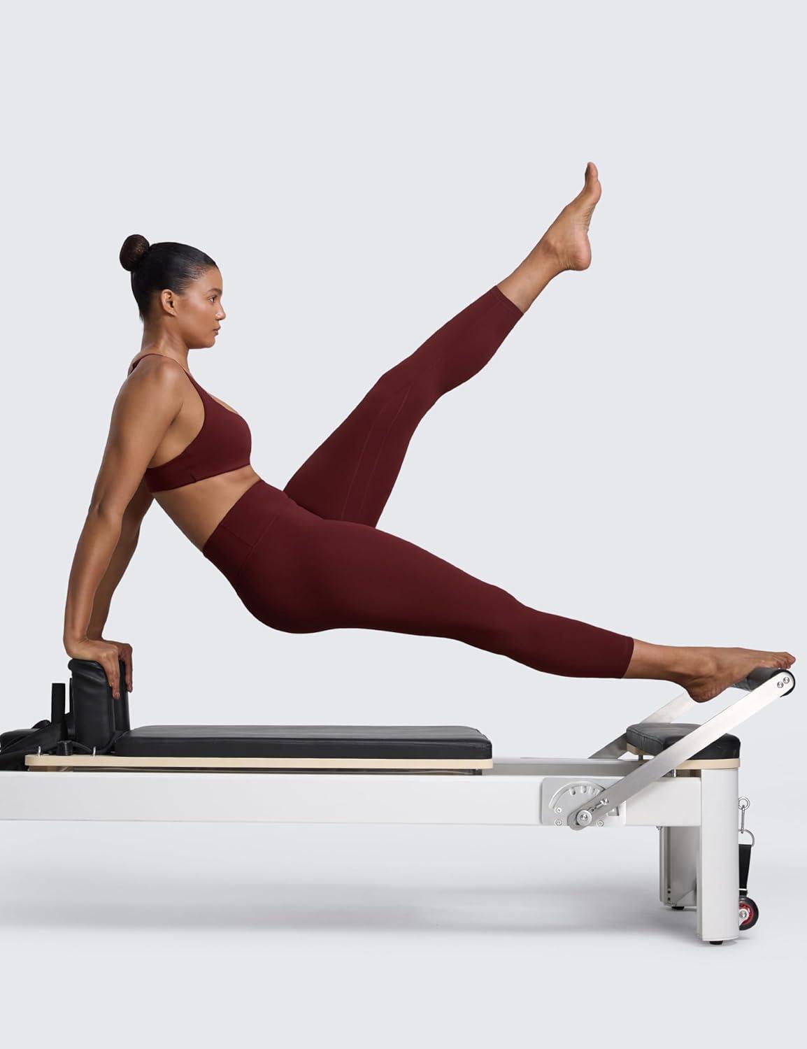 imageCRZ YOGA Butterlift Capris Workout Leggings 23quot High Waisted Workout Pilates Crop Gym Athletic Womens Yoga PantsRed Merlot