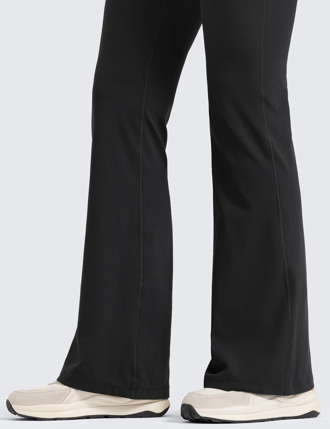 imageCRZ YOGA Butterlift Maternity Flare Leggings 31quot Workout Yoga Lounge Bootcut Pregnancy Womens Pants Over The BellyBlack