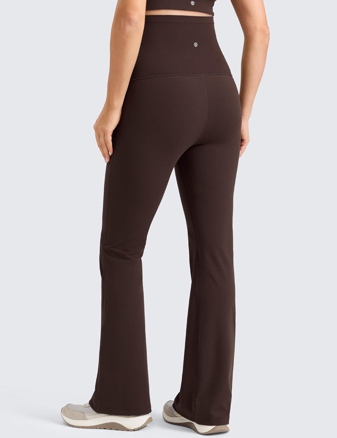 imageCRZ YOGA Butterlift Maternity Flare Leggings 31quot Workout Yoga Lounge Bootcut Pregnancy Womens Pants Over The BellyHot Fudge Brown