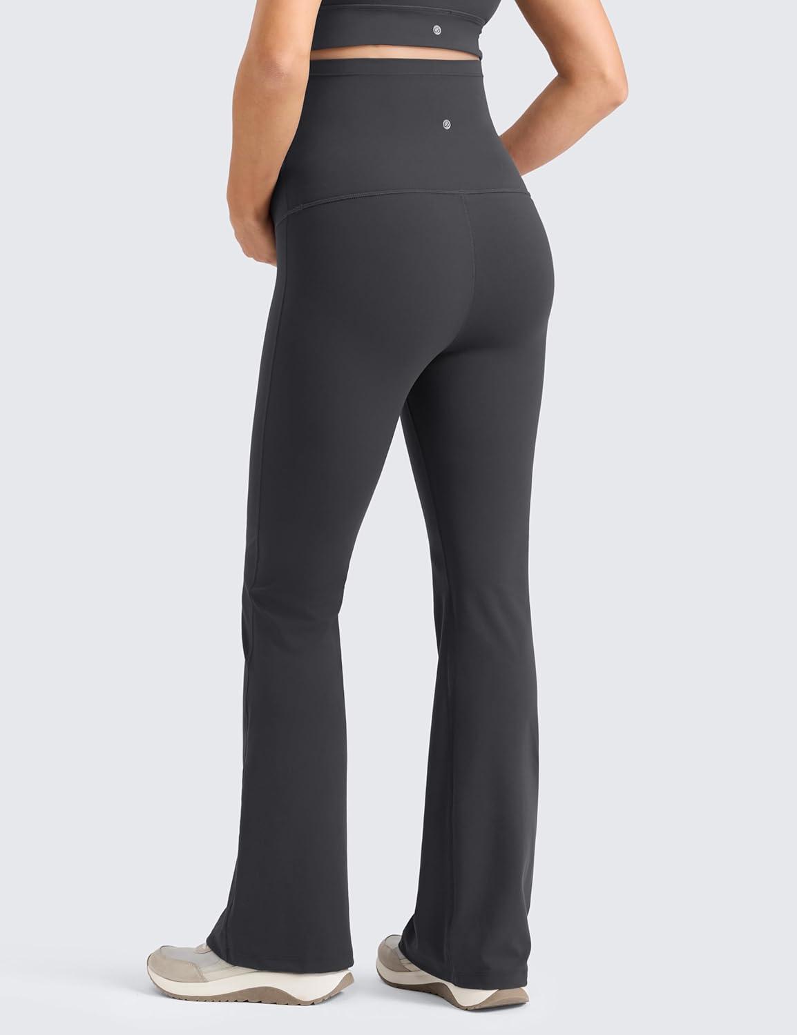 imageCRZ YOGA Butterlift Maternity Flare Leggings 31quot Workout Yoga Lounge Bootcut Pregnancy Womens Pants Over The BellyMysterious Grey