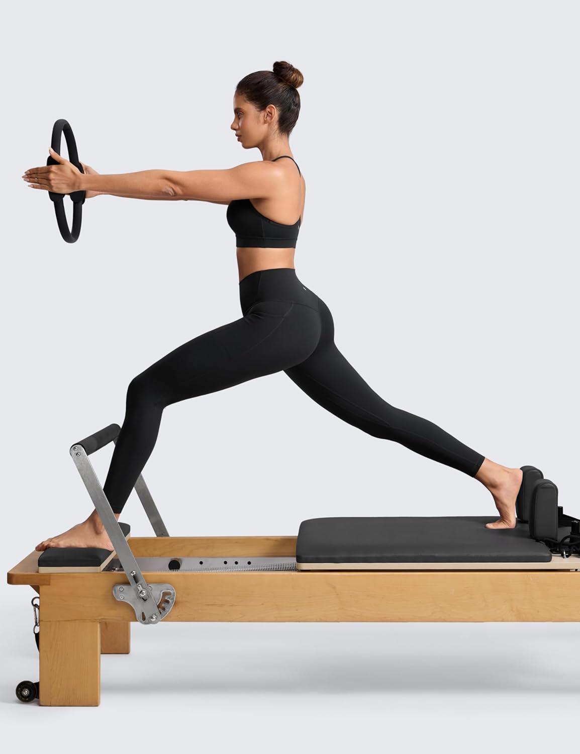 imageCRZ YOGA Butterlift Workout Leggings Pockets 25quot High Waist Pilates Athletic Gym Womens Yoga Pants Buttery SoftBlack