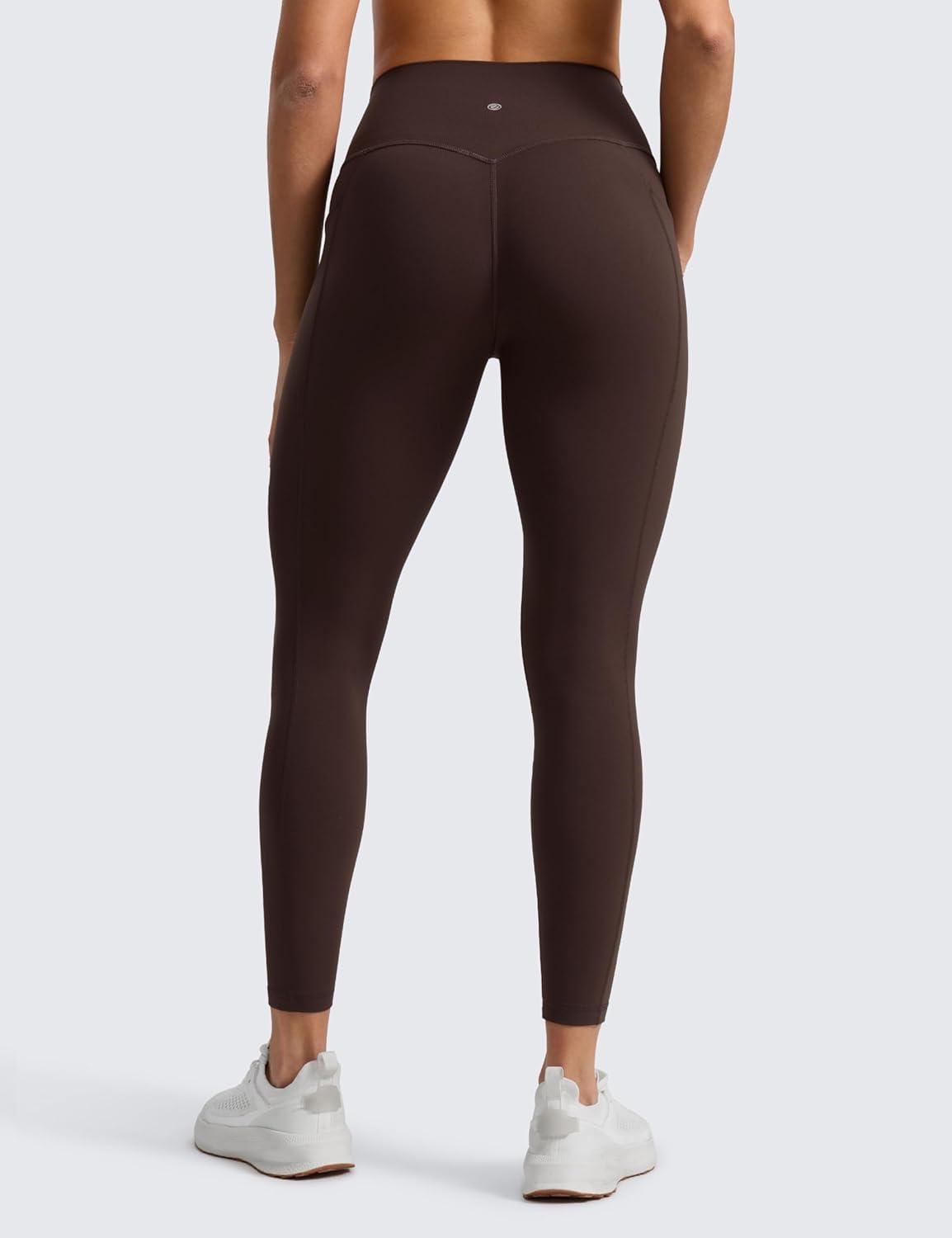 imageCRZ YOGA Butterlift Workout Leggings Pockets 25quot High Waist Pilates Athletic Gym Womens Yoga Pants Buttery SoftHot Fudge Brown