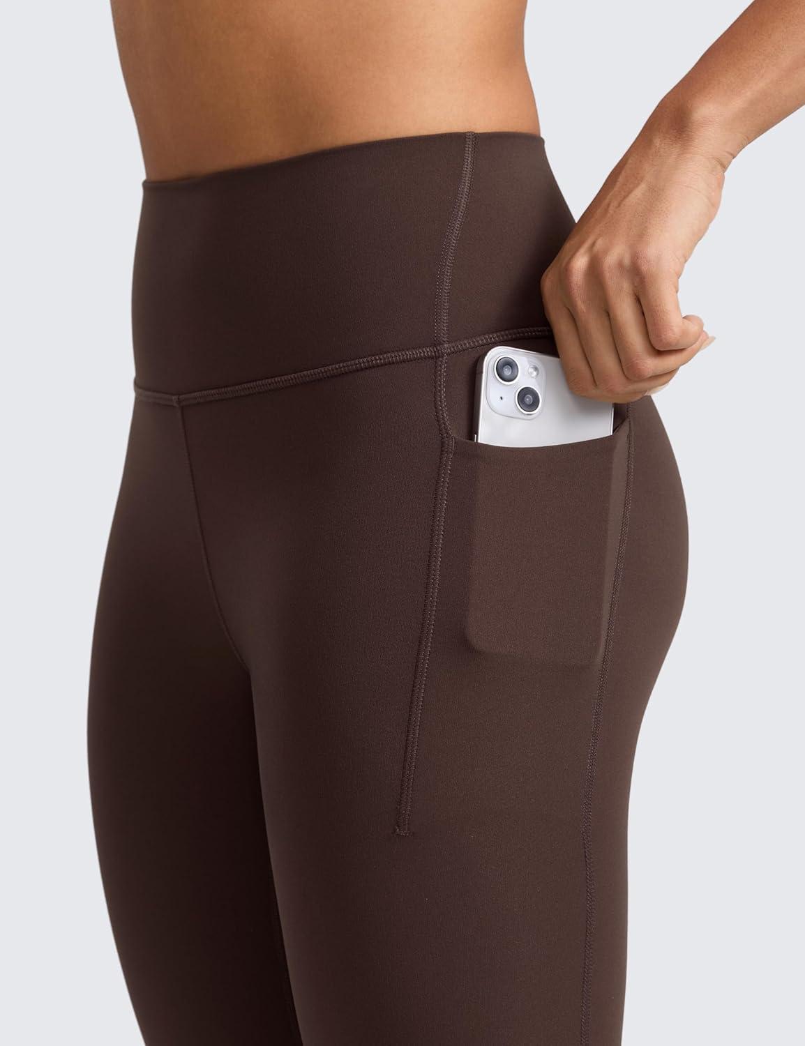 imageCRZ YOGA Butterlift Workout Leggings Pockets 25quot High Waist Pilates Athletic Gym Womens Yoga Pants Buttery SoftHot Fudge Brown