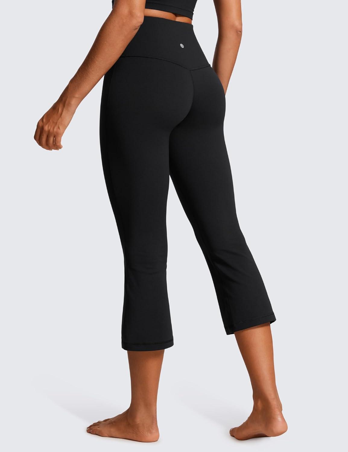imageCRZ YOGA Butterluxe Capris Flare Leggings 23quot Bootcut High Waisted Womens Yoga Pants Cropped CasualBlack