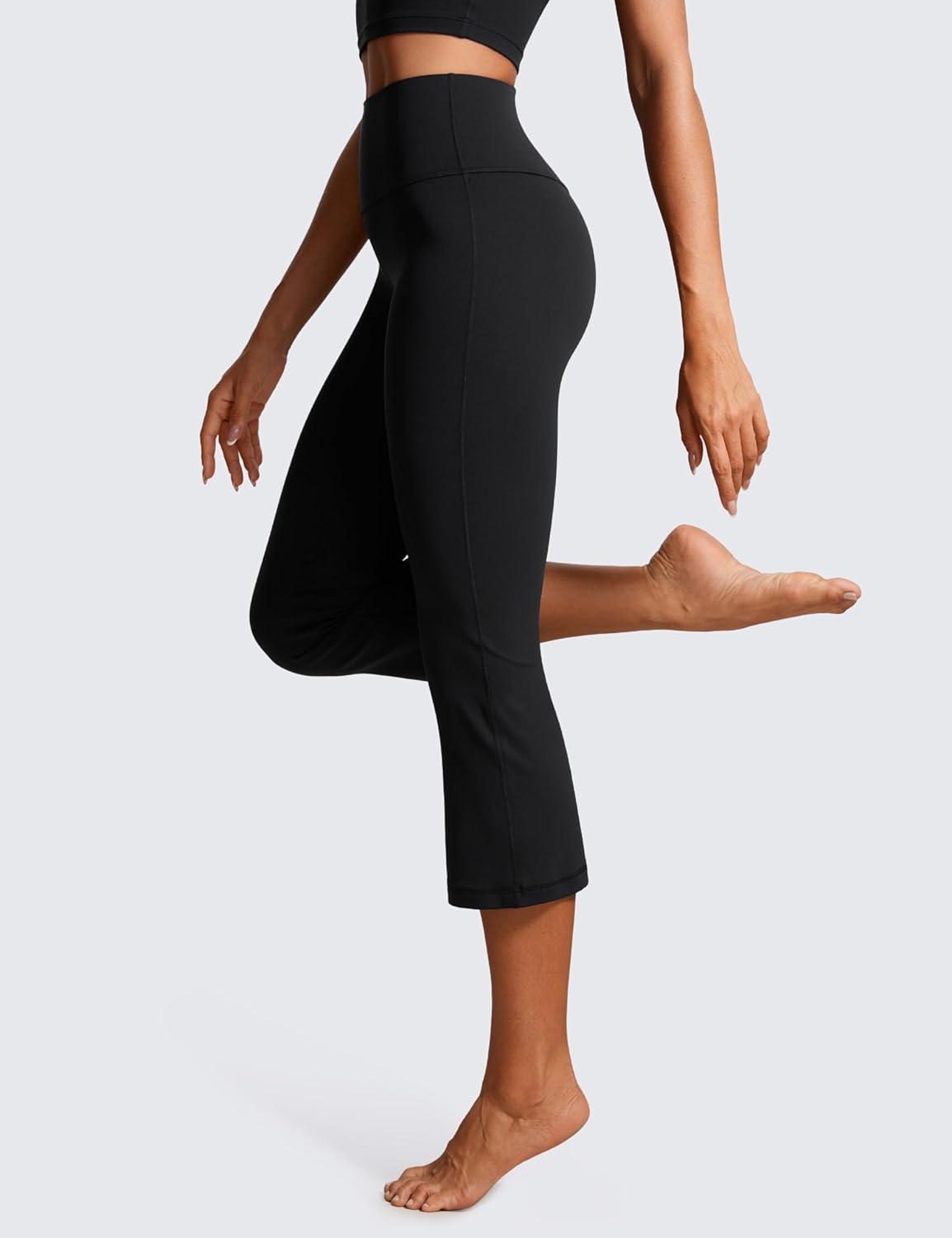 imageCRZ YOGA Butterluxe Capris Flare Leggings 23quot Bootcut High Waisted Womens Yoga Pants Cropped CasualBlack