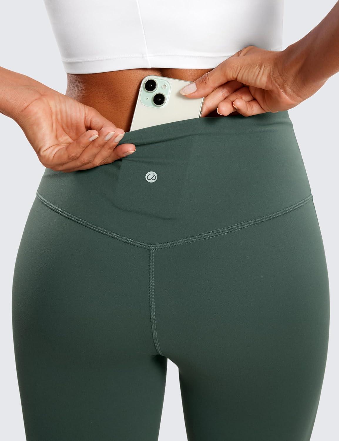 imageCRZ YOGA Butterluxe Capris Flare Leggings 23quot Bootcut High Waisted Womens Yoga Pants Cropped CasualDark Forest Green