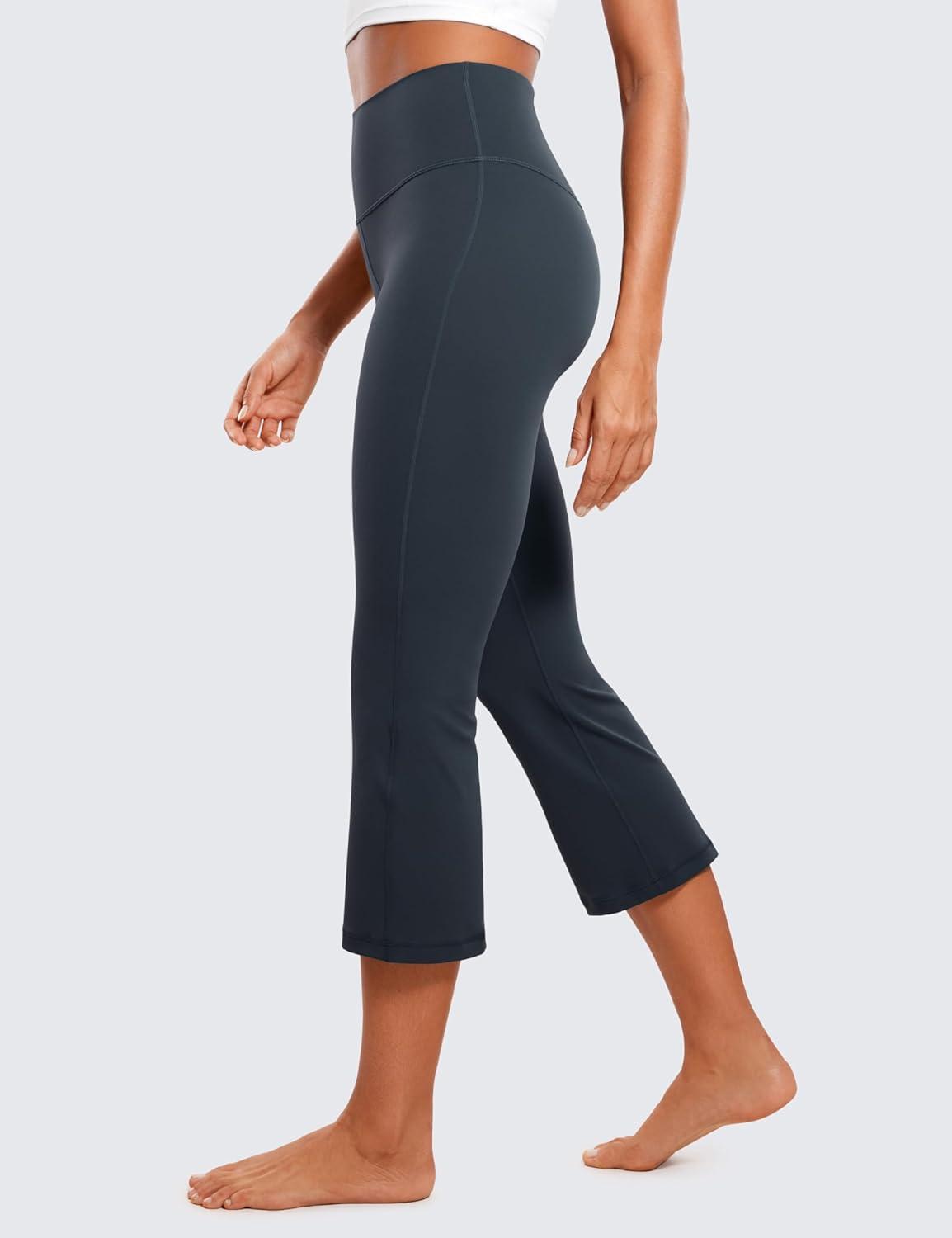 imageCRZ YOGA Butterluxe Capris Flare Leggings 23quot Bootcut High Waisted Womens Yoga Pants Cropped CasualTrue Navy