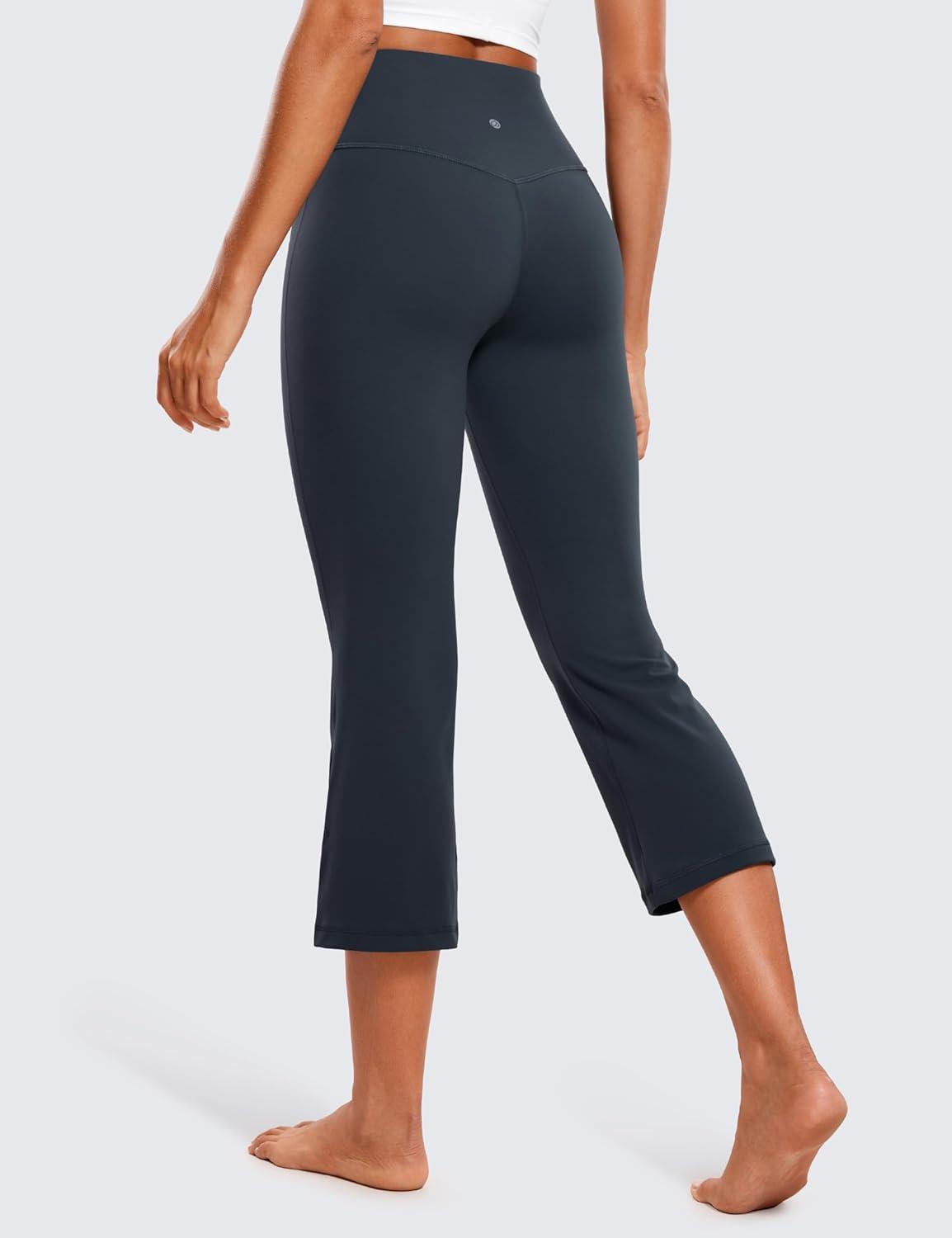 imageCRZ YOGA Butterluxe Capris Flare Leggings 23quot Bootcut High Waisted Womens Yoga Pants Cropped CasualTrue Navy