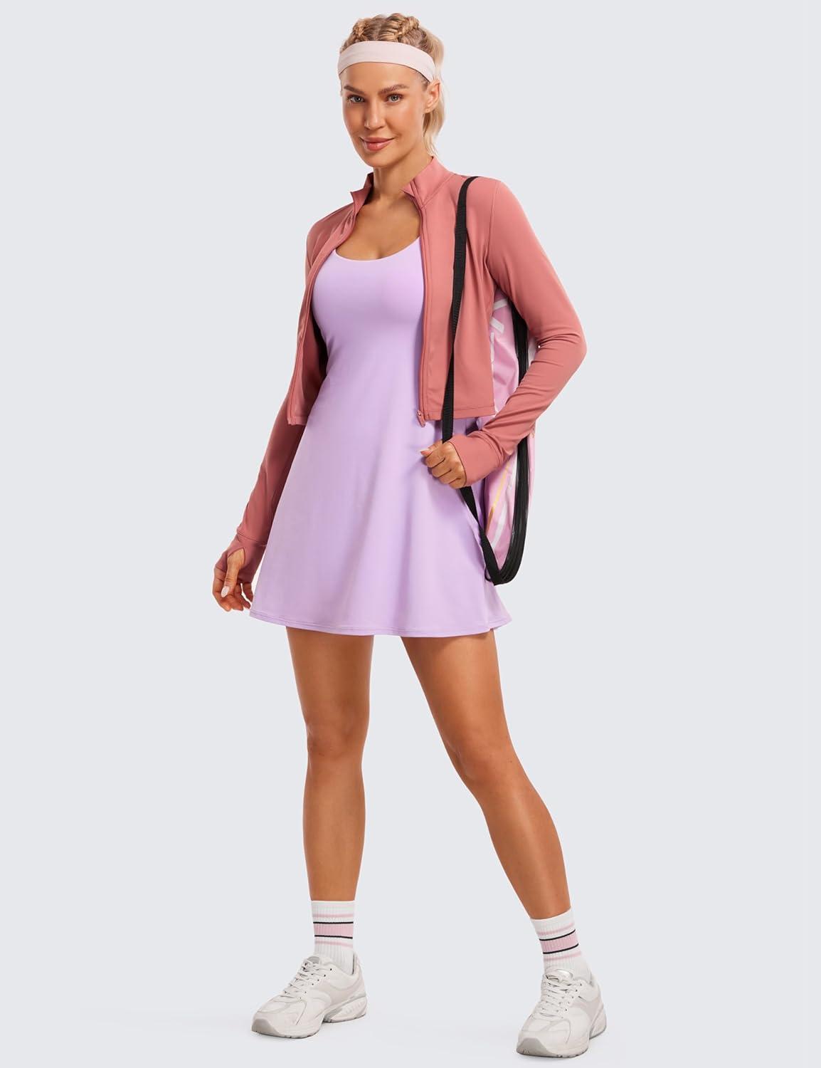 imageCRZ YOGA Butterluxe Cropped Athletic Jackets for Women Full Zip Up Track Tops with Thumb Holes PocketsBriar Rose