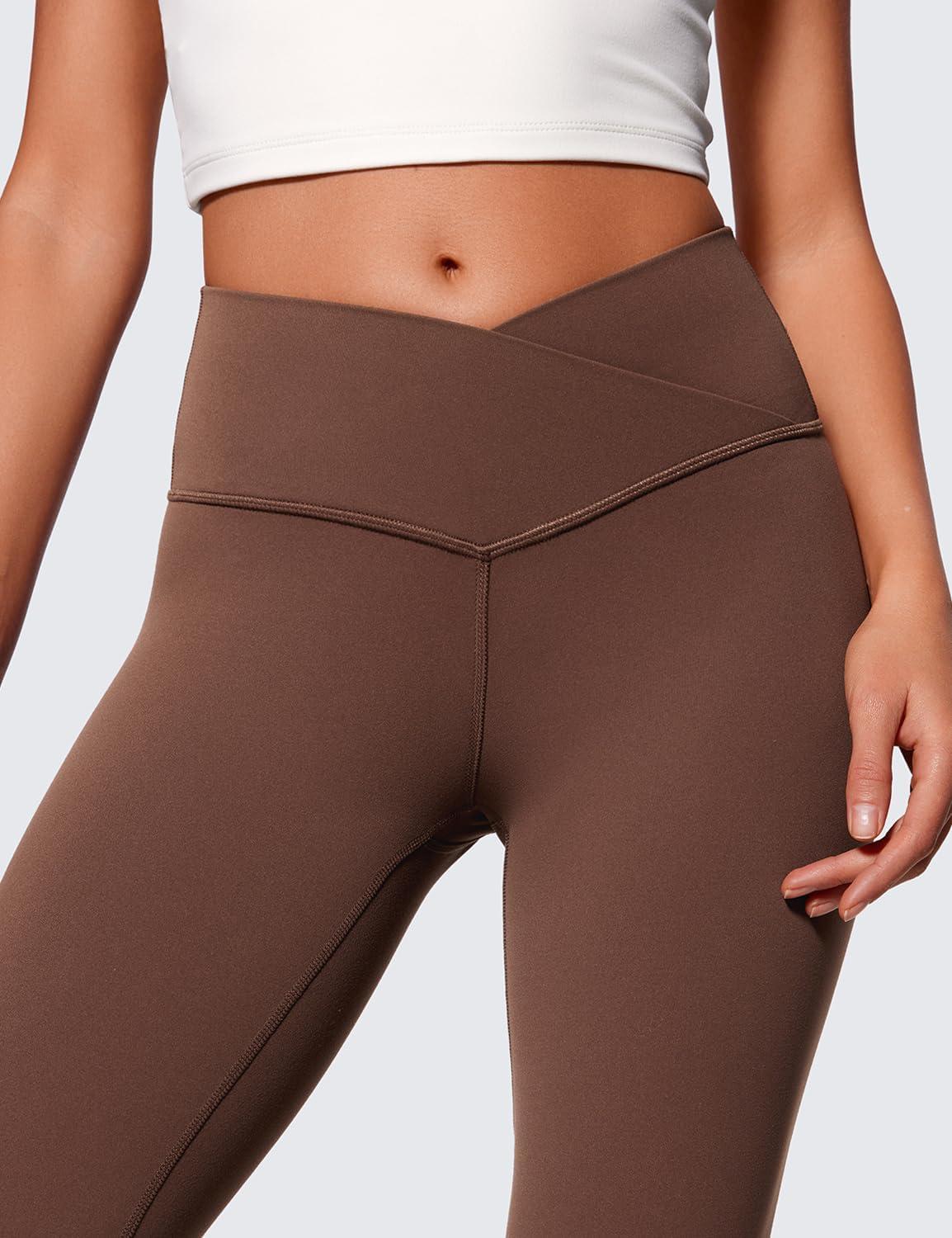 imageCRZ YOGA Butterluxe Crossover Flare Leggings 293133quot High Waist V Cross Bootcut Bell Bottoms Yoga Pants for WomenCoffee Brown