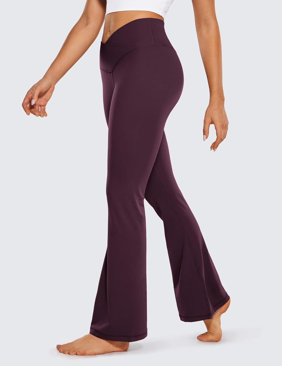 imageCRZ YOGA Butterluxe Crossover Flare Leggings 293133quot High Waist V Cross Bootcut Bell Bottoms Yoga Pants for WomenDeep Purple