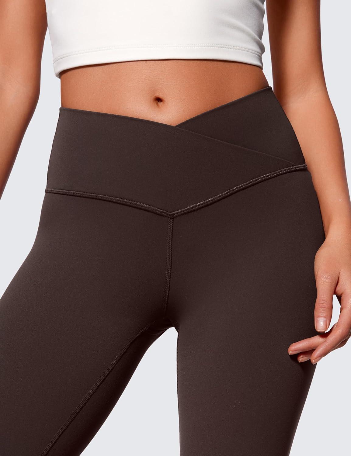 imageCRZ YOGA Butterluxe Crossover Flare Leggings 293133quot High Waist V Cross Bootcut Bell Bottoms Yoga Pants for WomenHot Fudge Brown