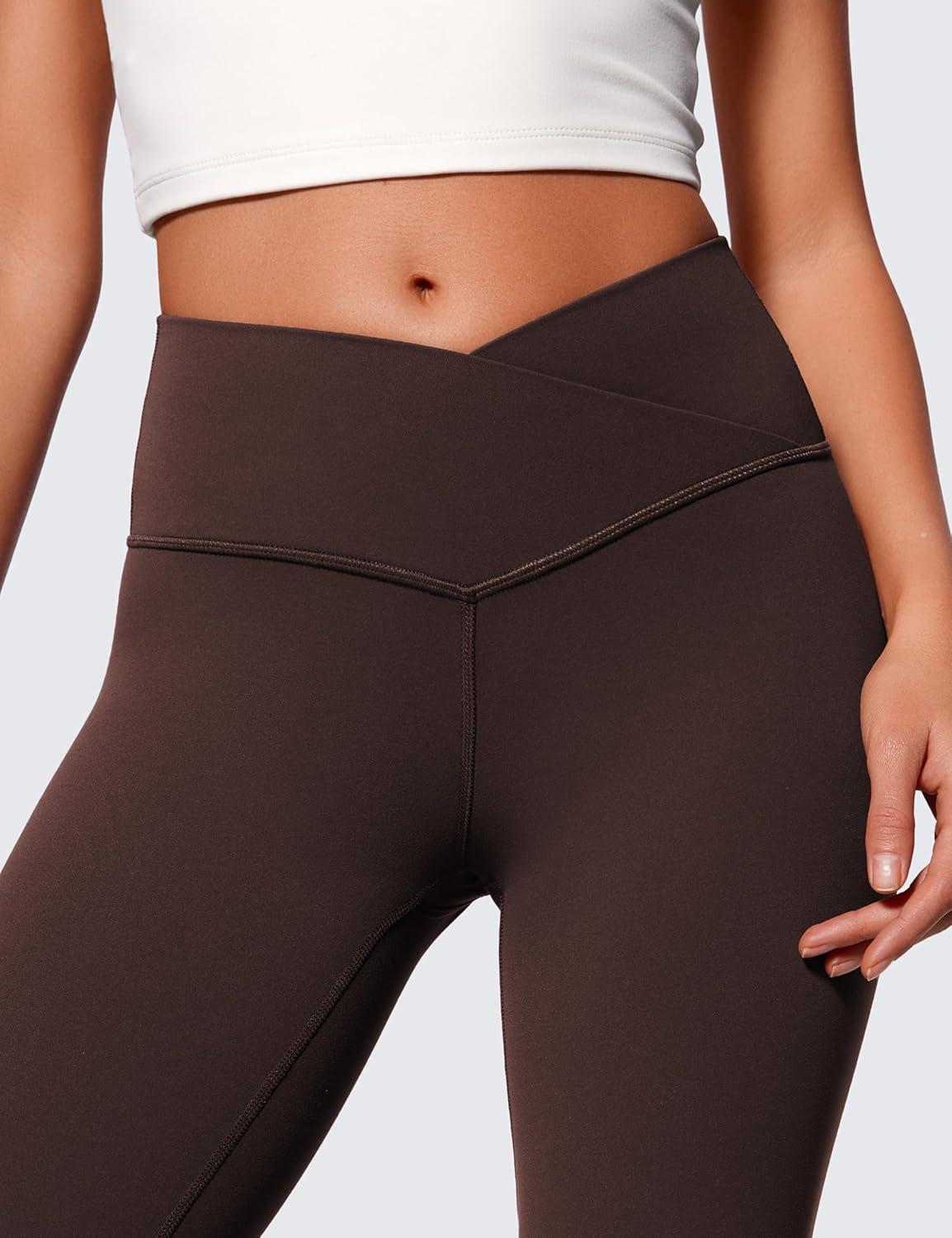 imageCRZ YOGA Butterluxe Crossover Flare Leggings 293133quot High Waist V Cross Bootcut Bell Bottoms Yoga Pants for WomenHot Fudge Brown