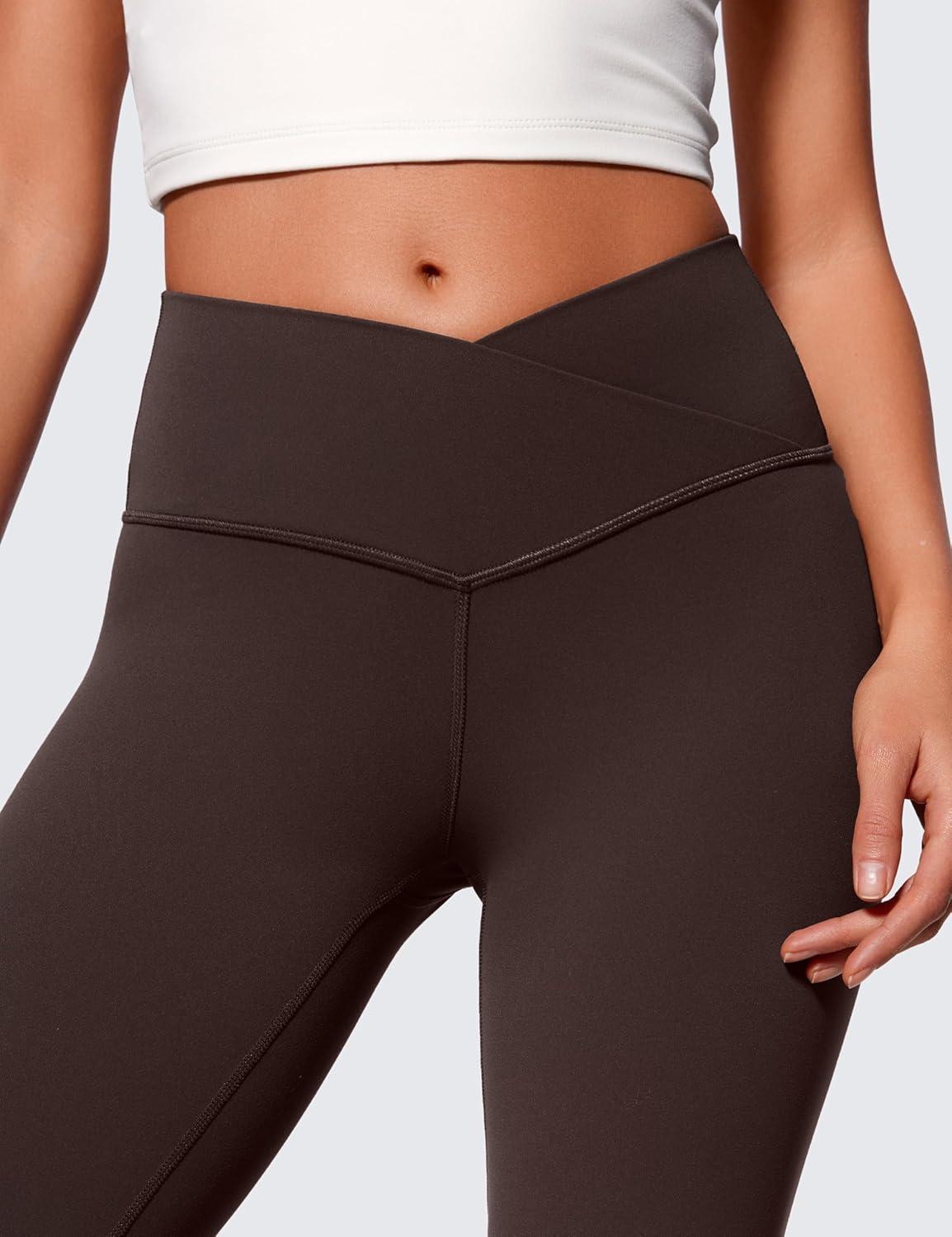 imageCRZ YOGA Butterluxe Crossover Flare Leggings 293133quot High Waist V Cross Bootcut Bell Bottoms Yoga Pants for WomenHot Fudge Brown