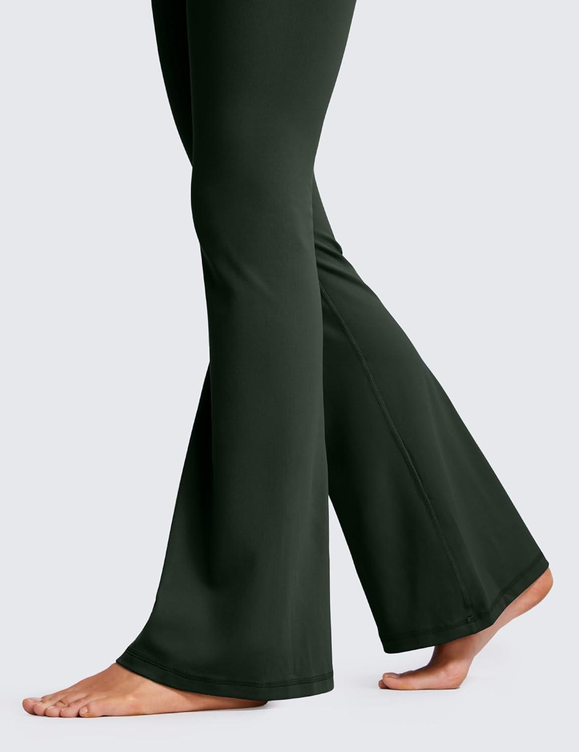 imageCRZ YOGA Butterluxe Crossover Flare Leggings 293133quot High Waist V Cross Bootcut Bell Bottoms Yoga Pants for WomenLegend Green