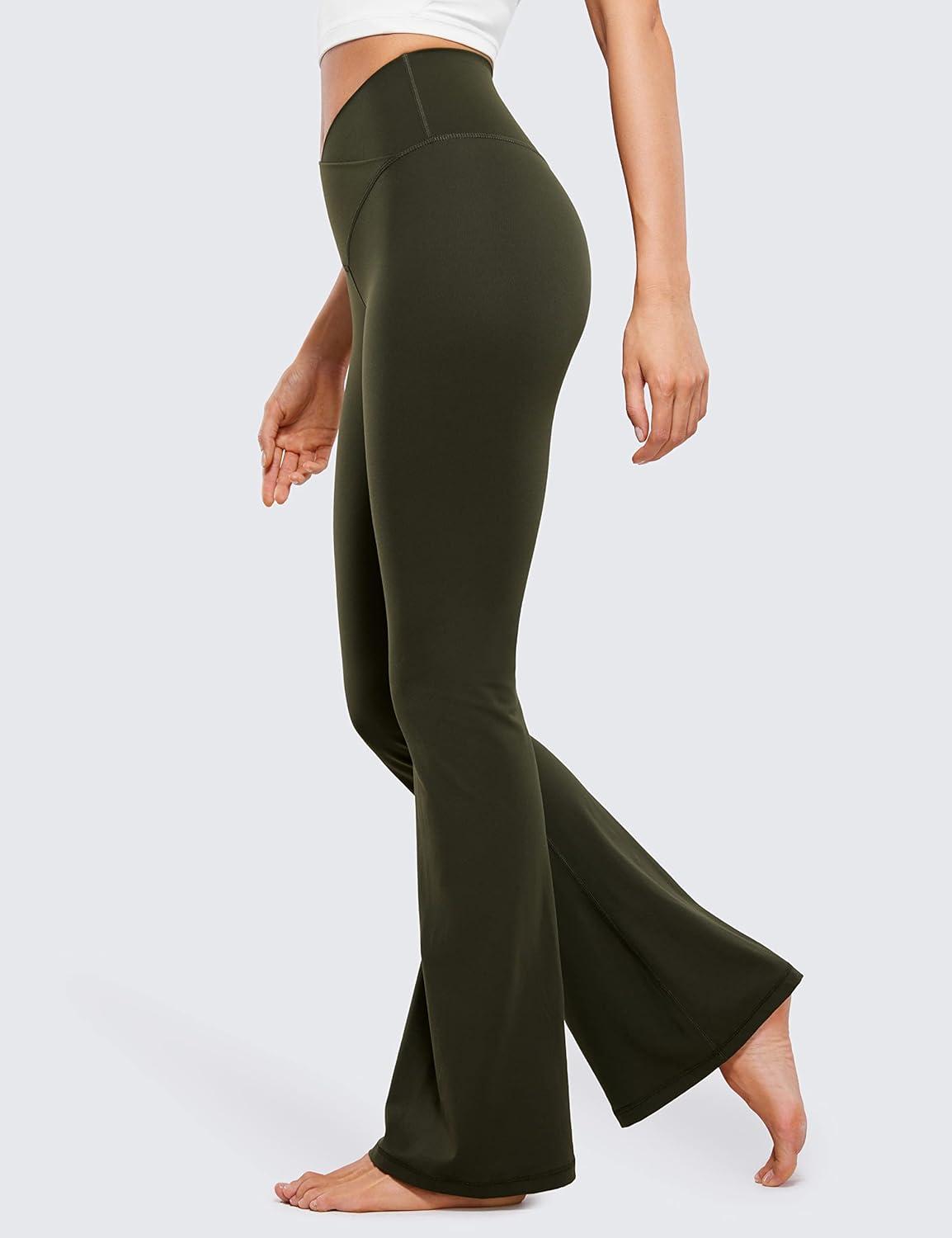 imageCRZ YOGA Butterluxe Crossover Flare Leggings 293133quot High Waist V Cross Bootcut Bell Bottoms Yoga Pants for WomenOlive Green