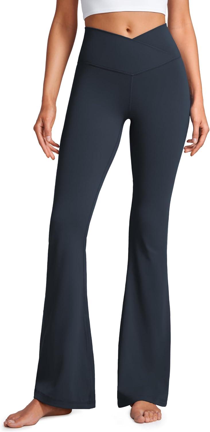 imageCRZ YOGA Butterluxe Crossover Flare Leggings 293133quot High Waist V Cross Bootcut Bell Bottoms Yoga Pants for WomenTrue Navy
