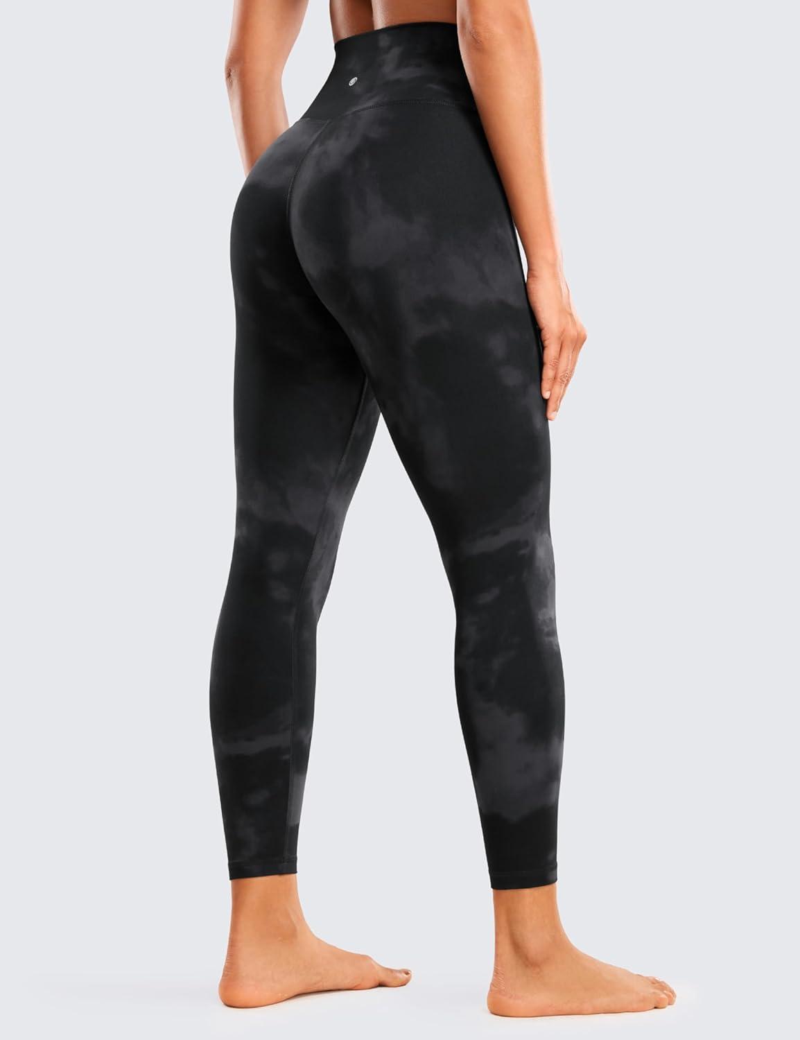 imageCRZ YOGA Butterluxe Crossover Waist Leggings 25quot V Crossover High Waisted Gym Workout Yoga WomensBlack Tie Dye Flowers
