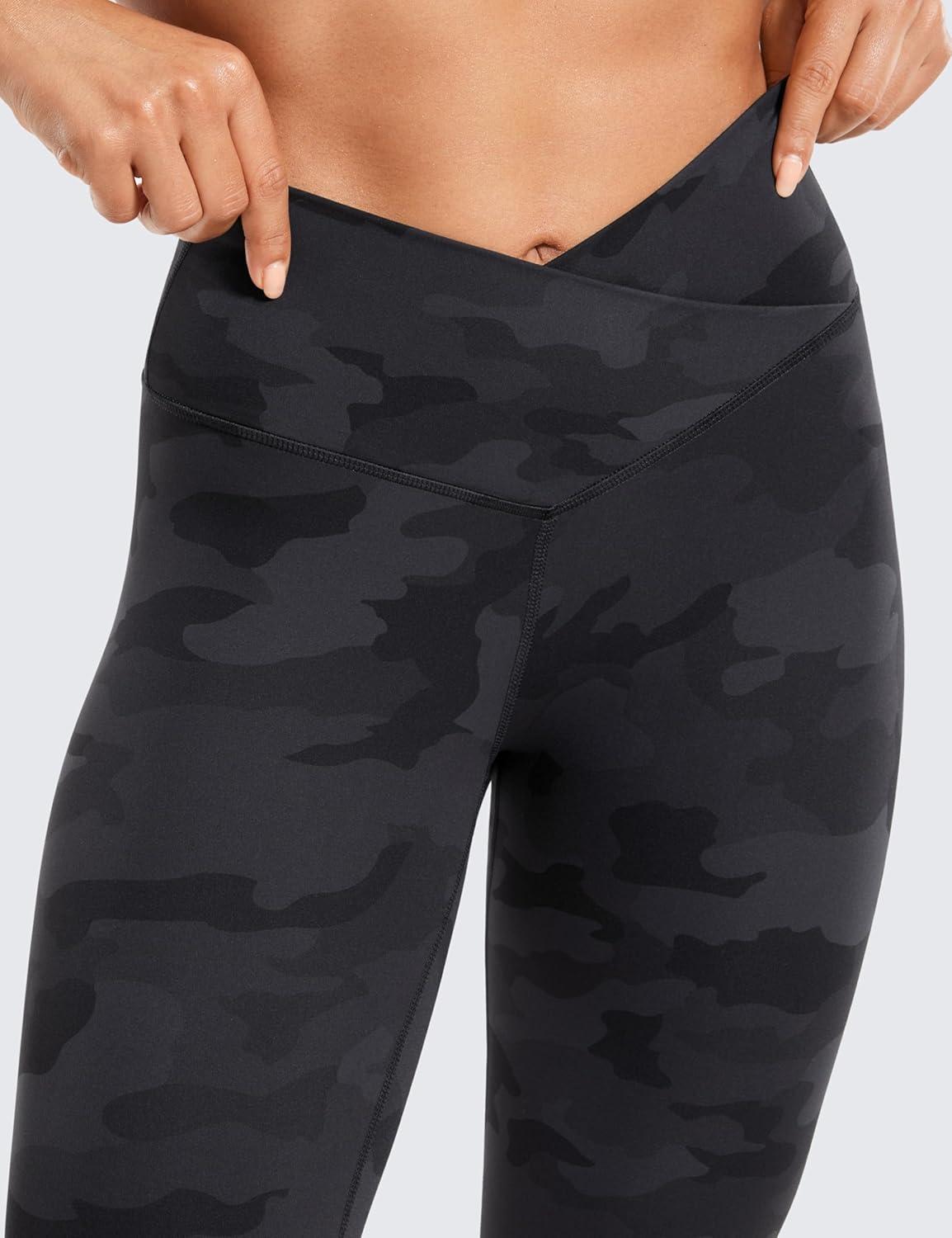 imageCRZ YOGA Butterluxe Crossover Waist Leggings 25quot V Crossover High Waisted Gym Workout Yoga WomensDark Grey Camouflage 2