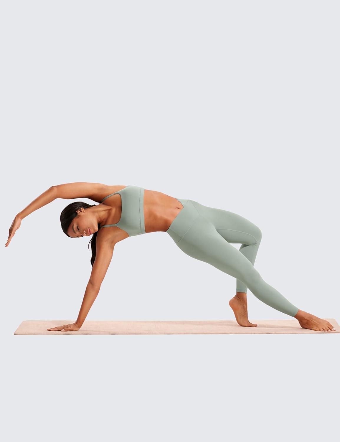 imageCRZ YOGA Butterluxe Crossover Waist Leggings 25quot V Crossover High Waisted Gym Workout Yoga WomensGreen Palm Court