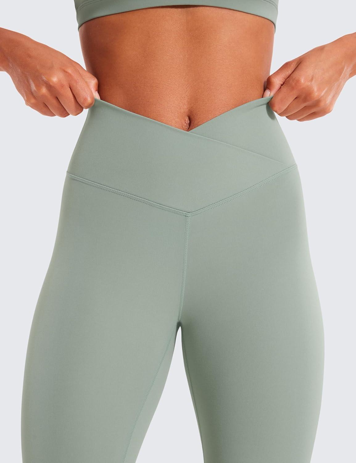 imageCRZ YOGA Butterluxe Crossover Waist Leggings 25quot V Crossover High Waisted Gym Workout Yoga WomensGreen Palm Court