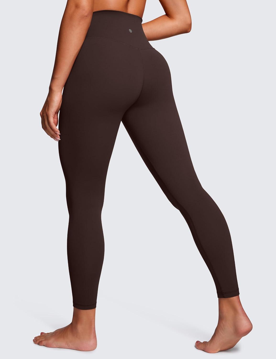 imageCRZ YOGA Butterluxe Crossover Waist Leggings 25quot V Crossover High Waisted Gym Workout Yoga WomensHot Fudge Brown