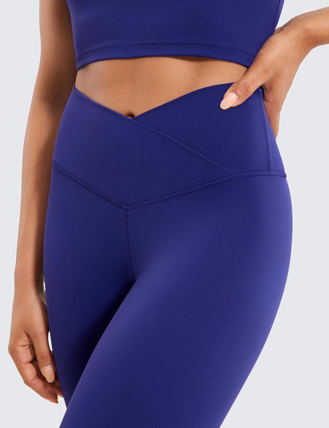 imageCRZ YOGA Butterluxe Crossover Waist Leggings 25quot V Crossover High Waisted Gym Workout Yoga WomensLarkspur Blue